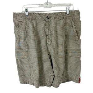 Tommy Bahama Relax Men's 36 Cargo Shorts Greenish Brown Check